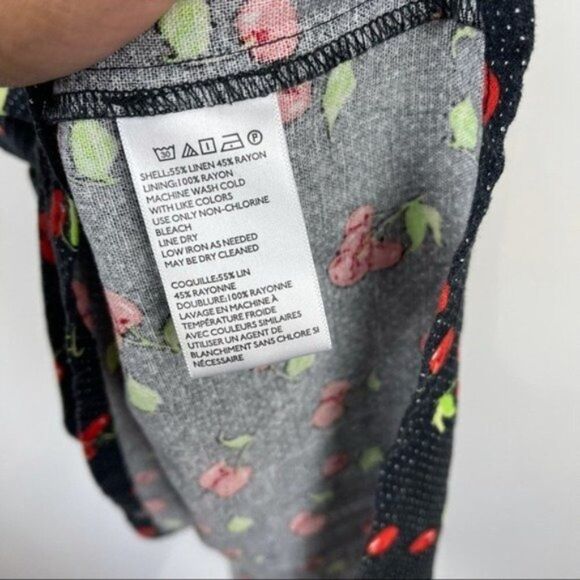 Urban Outfitters Mamie Linen Cherry Print Halter Mini Dress Pin Up Size Small - Picture 9 of 12
